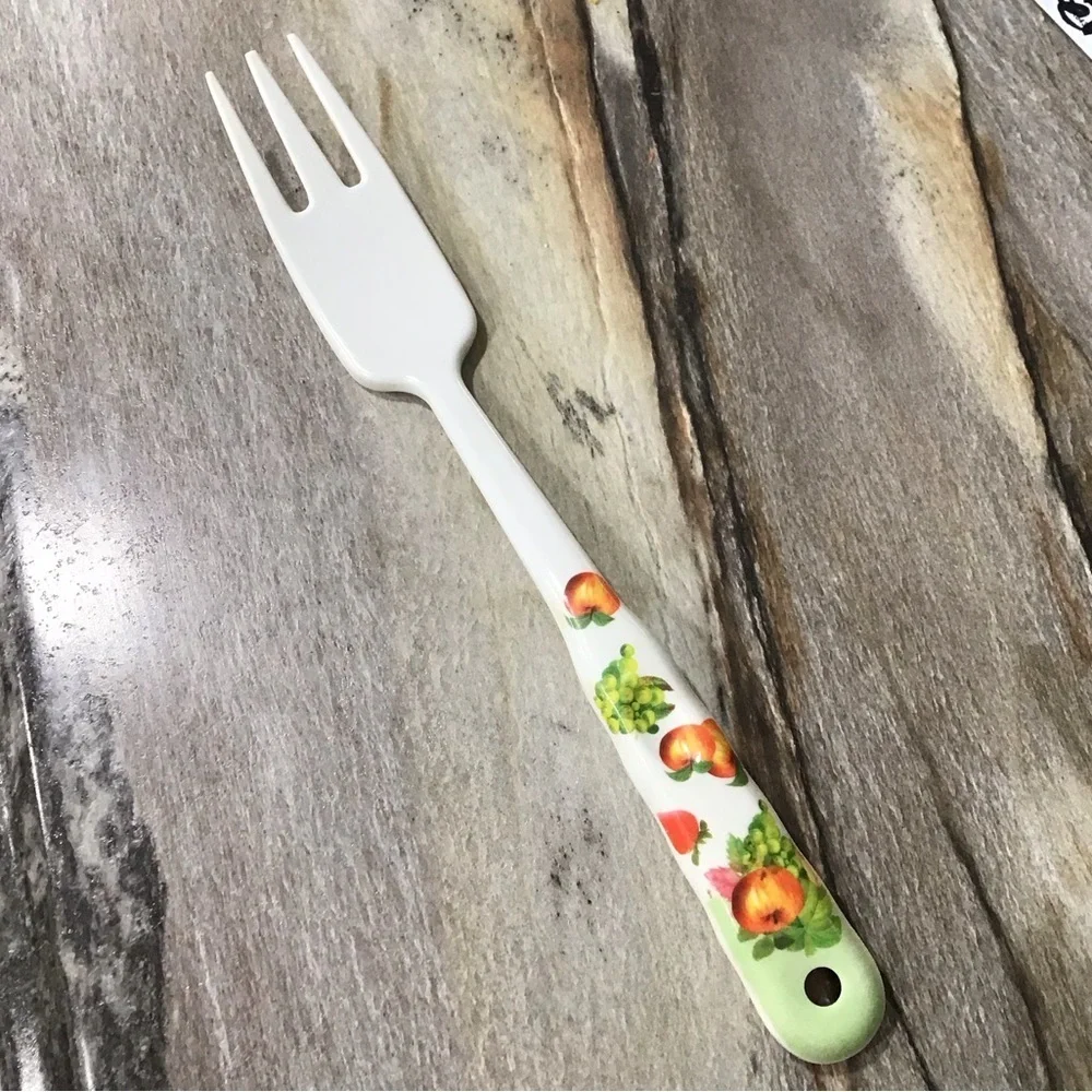 Vintage Melamine Serving Fork Fruit Handle 13” Long Kitchen Utensil #9187
